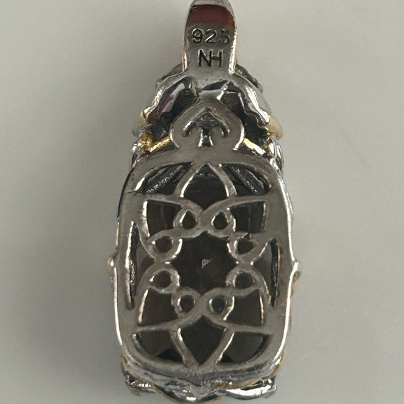 Vintage Michael Valitutti Smokey topaz & sterling silver Gems en Vogue pendant. - Picture 4 of 8